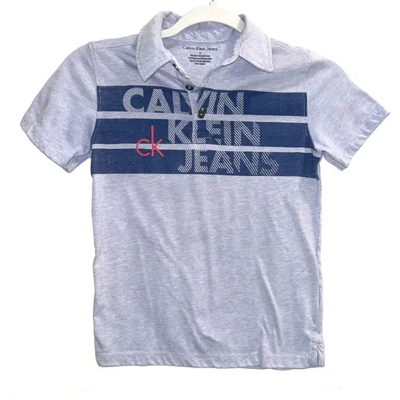 Calvin Klein Jeans Light Gray and Dark Blue Shirt - Picture 1 of 4
